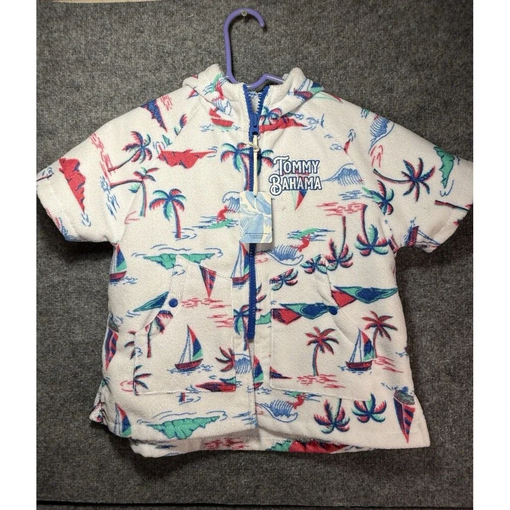 Tommy Bahama Boys Cover‑Up – Size 3–6 (S/M) – Palm Tree Print – NWT